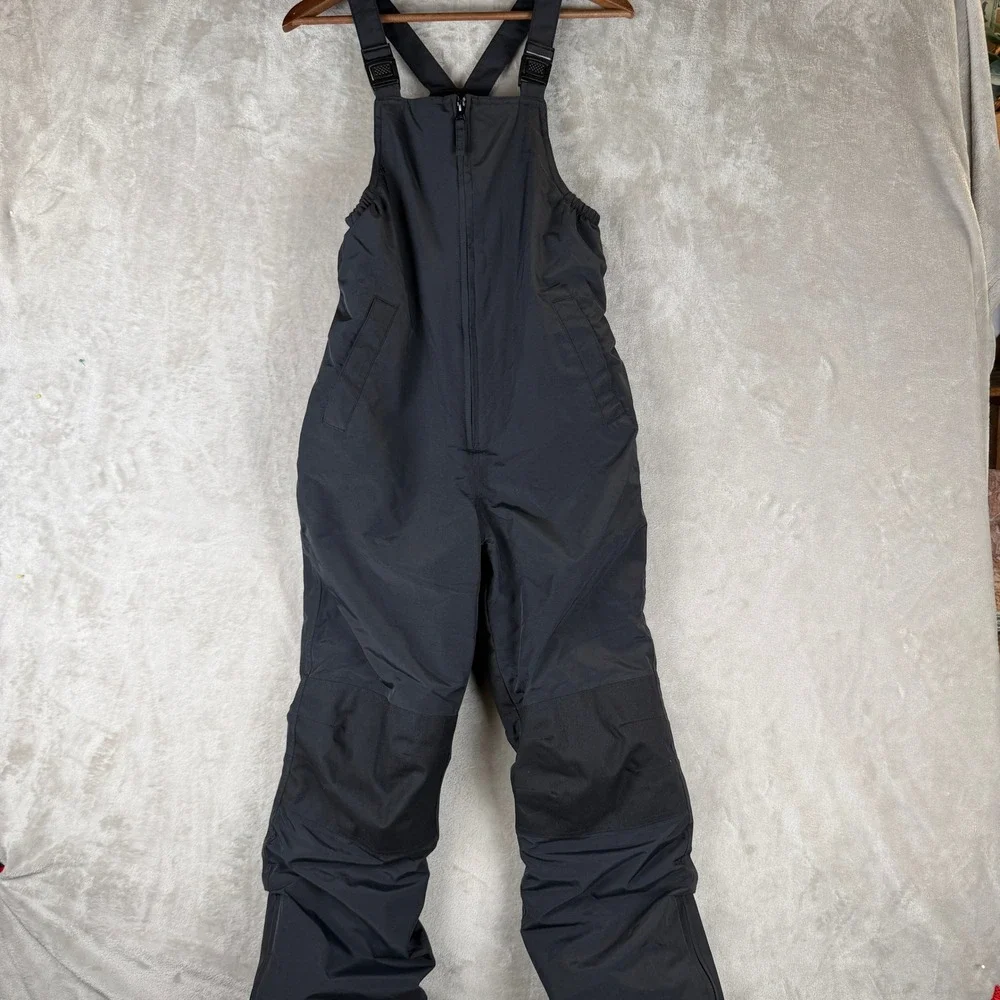 Lands End Kids Black Iron Knee Insulated Snow Bib Overalls Size 12
